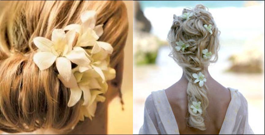 How to Accent Wedding Hair with Real Flowers